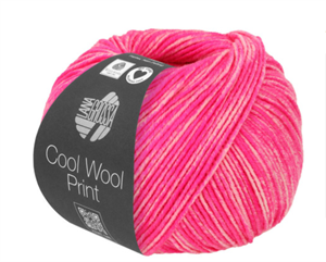 Cool wool print 100% merino - neon pink